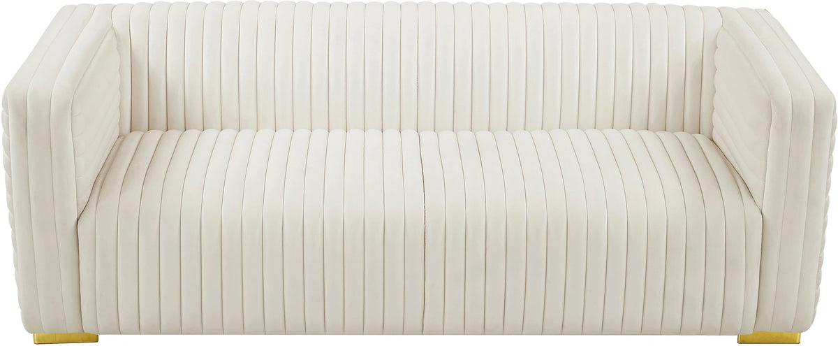 Ravish Cream Velvet Sofa