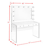 Jacey Complete Dressing Table with Lightbulbs