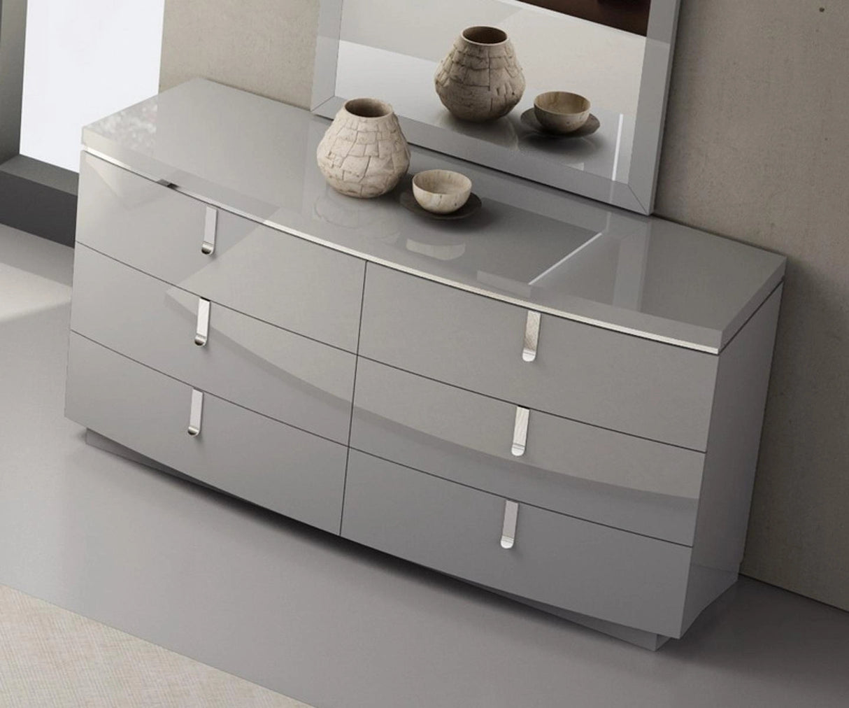 J&M Furniture New York Night Stand in Grey