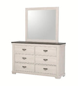 Crown Mark Furniture Leighton 6 Drawer Dresser in White