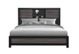Lisbon Grey/Black Bookcase Bed