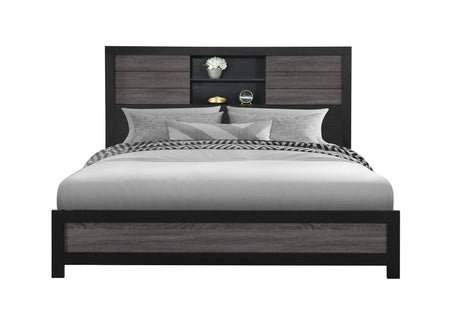 Lisbon Grey/Black Bookcase Bed