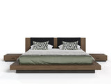 Fantasia - Dark Walnut/Dark Grey Bed and Two Nightstands