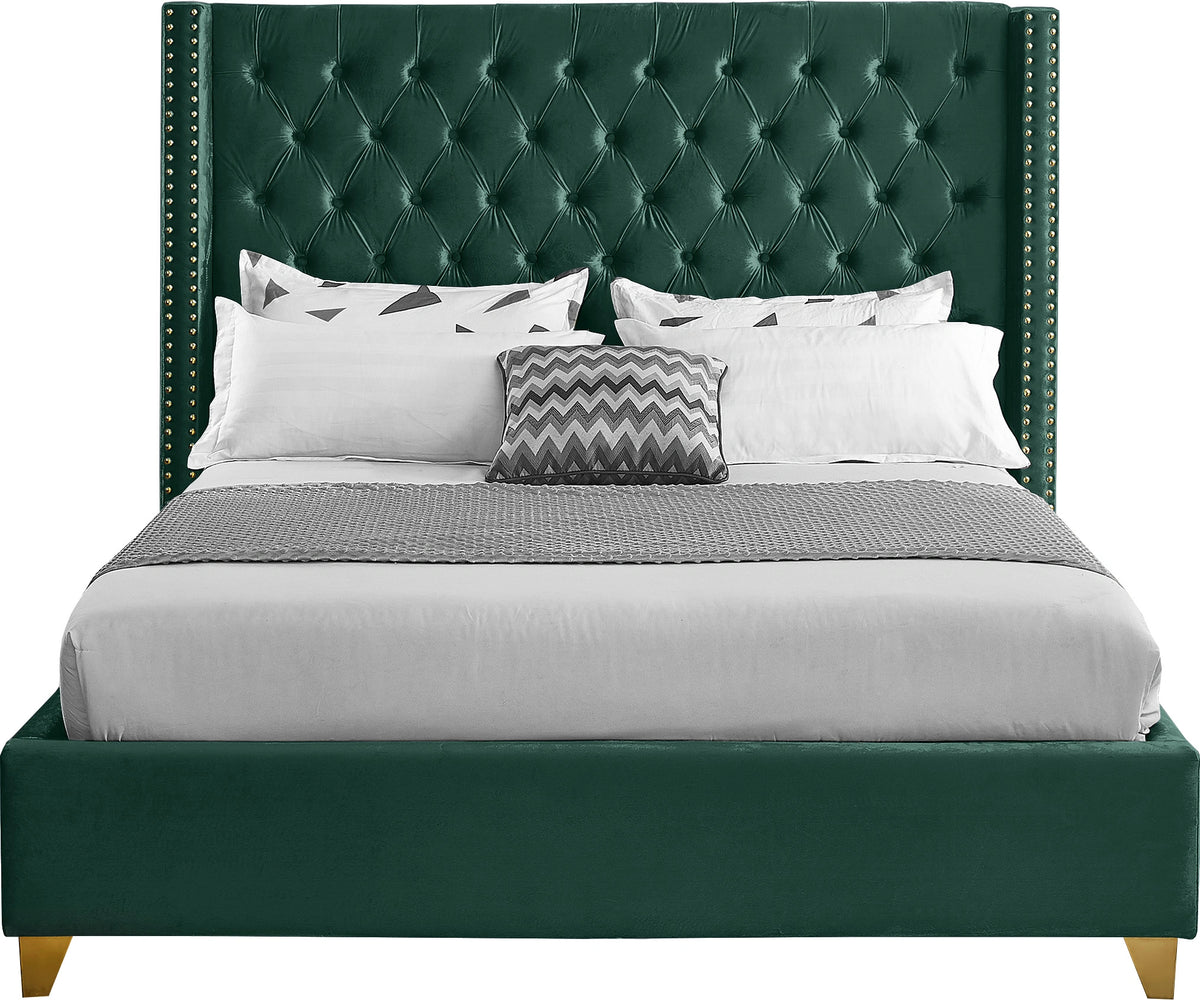 Barolo Green Velvet Full Bed