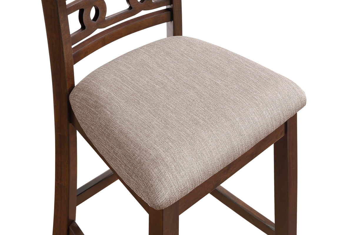 Gia 5 Pc 42" Square Counter Table & 4 Chairs-Cherry