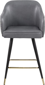 Barbosa Grey Faux Leather Counter/Bar Stool