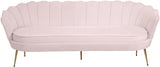 Gardenia Pink Velvet Sofa