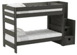 Elements International Cali Kids Twin over Twin Bunk Bed with Staircase in Sleek Gray image