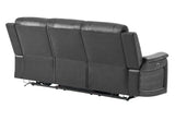 U8879 Blanche Charcoal Pwr Rec Sofa W/LED & Global Surround System
