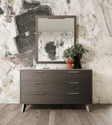 Yolonda + Soria - Modern Dark Teal Fabric + Grey Wash 4-Piece Bedroom Set