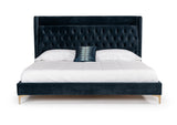 Wales Modern Blue Fabric Bed