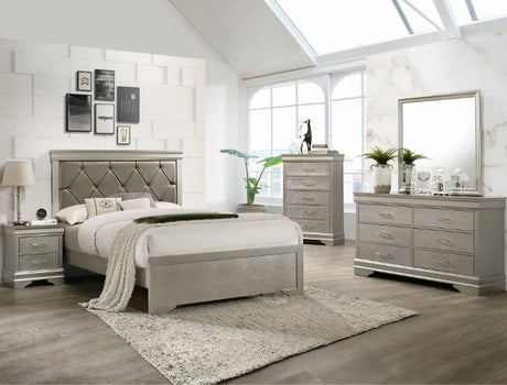 Crown Mark Amalia Queen Panel Bed in Silver B6910-Q image