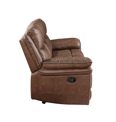 Ryland Sofa W/Dual Recliner- Brown