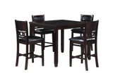 GIA 5PC 42" SQUARE COUNTER TABLE & 4 CHAIRS-EBONY