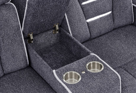 U1895 Grey P2 Reclining Sofa/Console Reclining Loveseat/Recliner