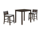 HESTON 36" STORAGE COUNTER TABLE SET W/2 CHAIRS-CHERRY