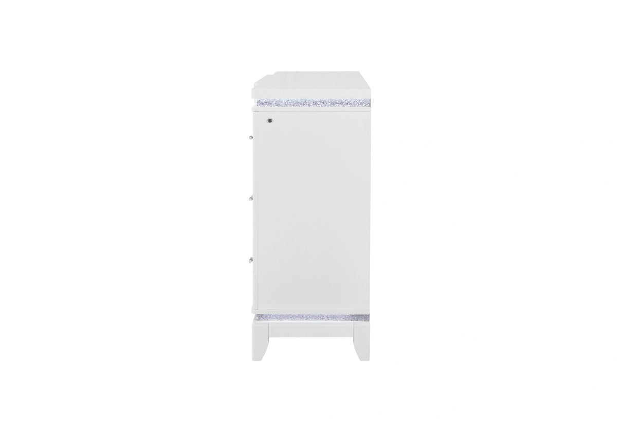 Alina White Dresser with LED