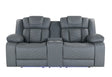 U7068 Grey 10 Power Console Reclining Loveseat with LED