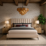 Nadia Pink Velvet King Bed