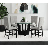 Oregon Side Chair with Grey Fabric in Black (2 Per Carton)