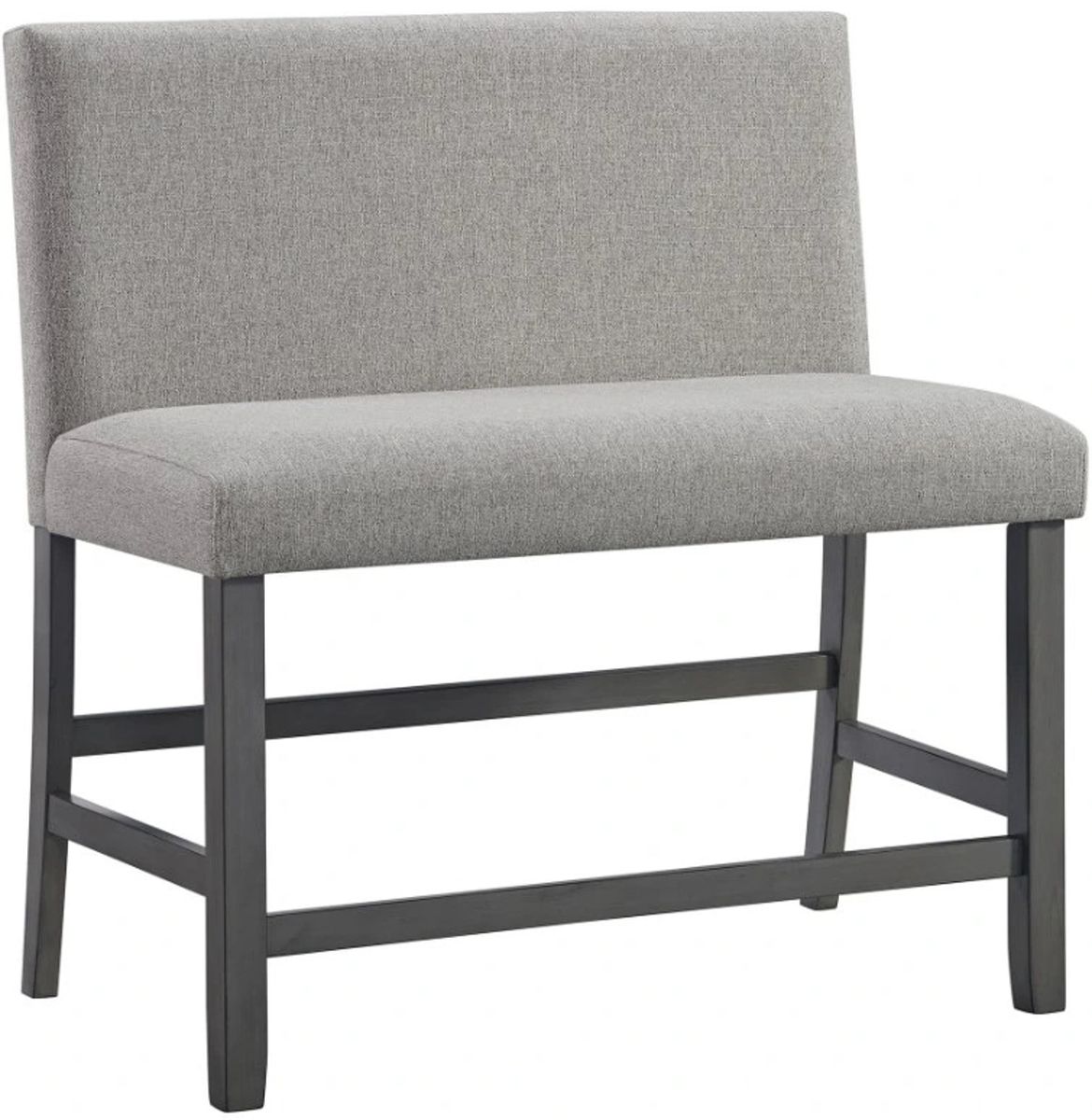 Elements International Seneca Counter Height Dining Bench with Back in Grey image