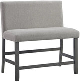 Elements International Seneca Counter Height Dining Bench with Back in Grey image