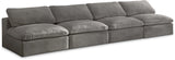 Cozy Grey Velvet Cloud Modular Armless Sofa