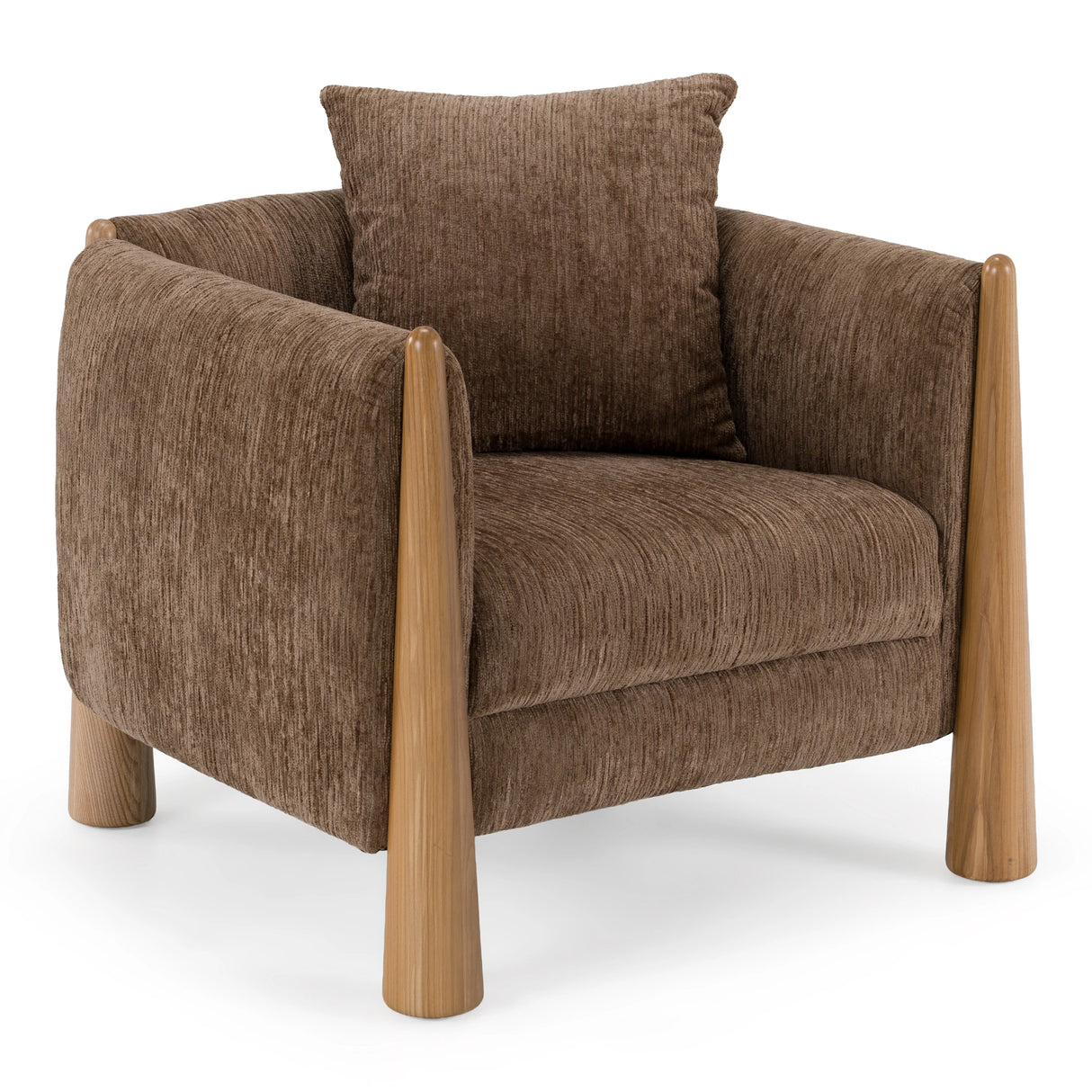 Voight - Contemporary Brown Fabric Accent Chair