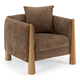 Voight - Contemporary Brown Fabric Accent Chair