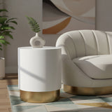 Deco White/Gold End Table