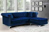 Damian Navy Velvet 2pc. Reversible Sectional