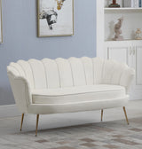 Gardenia Cream Velvet Loveseat