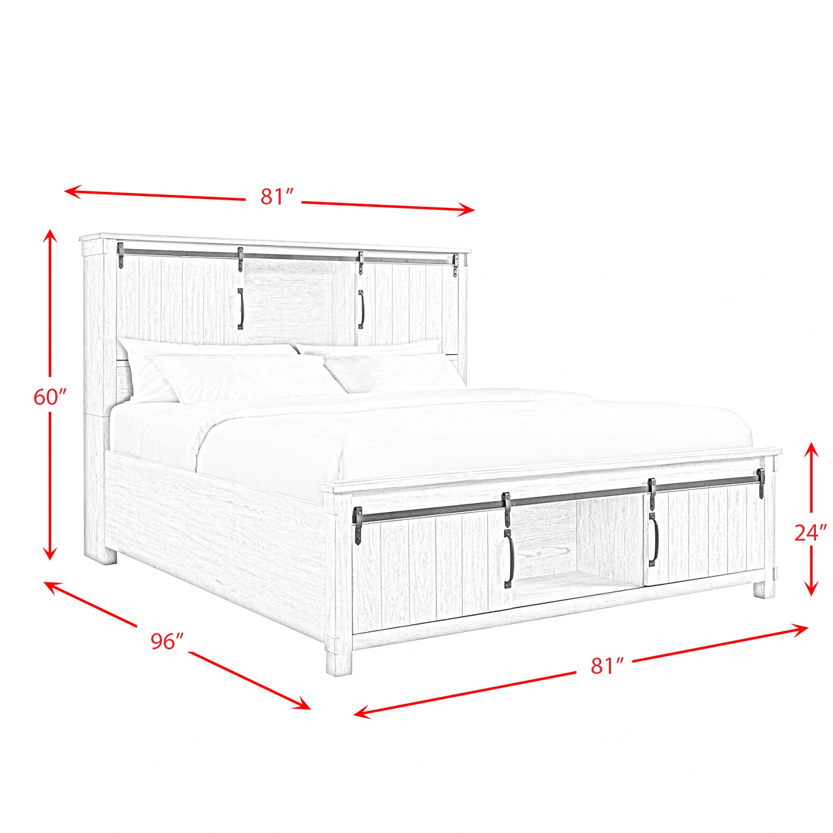 Scott Storage Bed White Finish