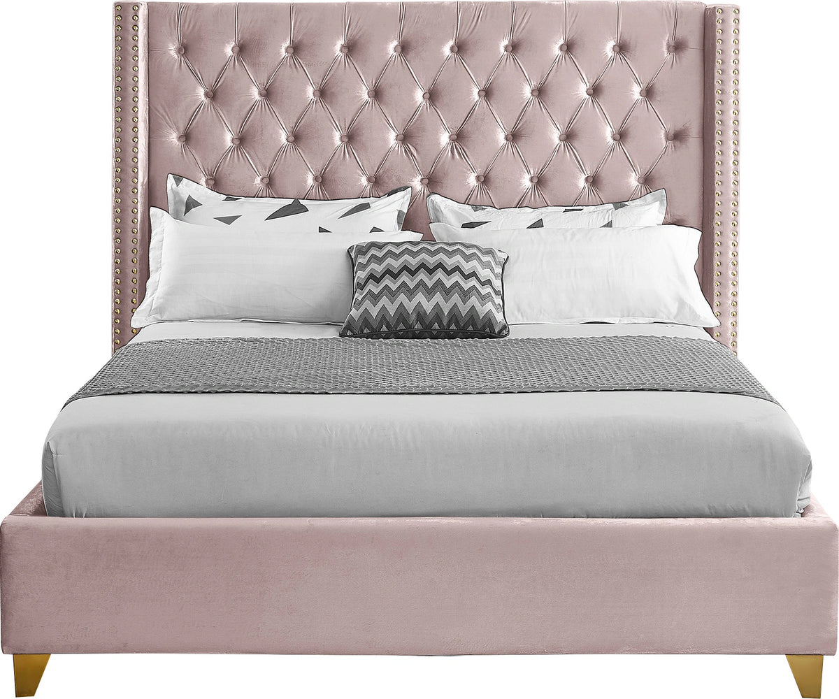 Barolo Pink Velvet Full Bed