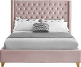 Barolo Pink Velvet Queen Bed