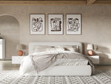 Liam - Modern Ivory Fabric Upholstered Bed