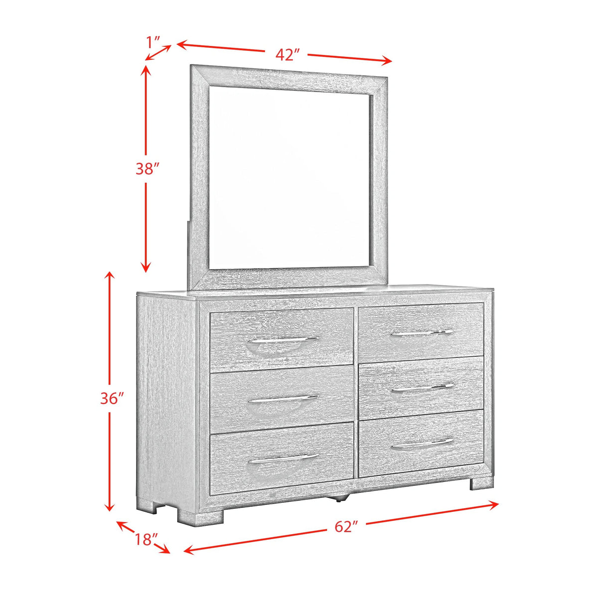Allan Dresser & Mirror Set in Black