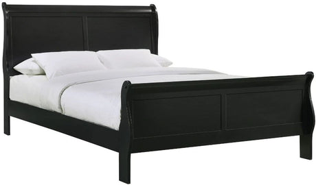 Elements International Louis Philippe King Panel Bed in Black image