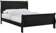 Elements International Louis Philippe Full Panel Bed in Black image