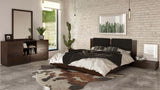 Fantasia - Dark Walnut/Dark Grey Bed and Two Nightstands