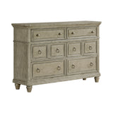 Whit-Ash Bedroom Set with 2 Nightstands in Light Grey
