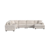 Arizona Modular Sectional Set with RHF Chaise in Steno Beige