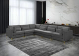 Julia Grey Velvet Modular Sectional (6 Boxes)