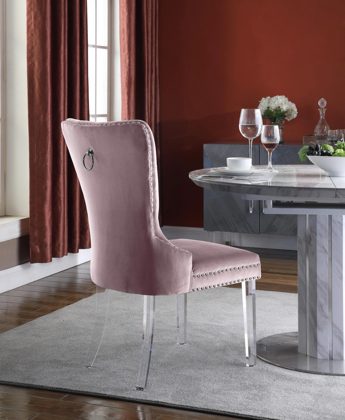 Miley Pink Velvet Dining Chair