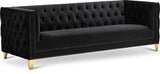 Michelle Black Velvet Sofa