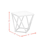 Riko Square End Table W/Gold Metal Leg