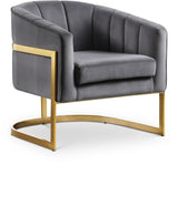 Carter Grey Velvet Accent Chair