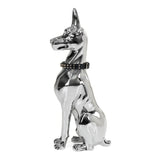 Doberman Dog - Silver Fiberglass Sculpture