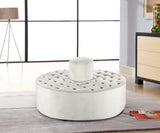 Banquet Cream Velvet Ottoman/Bench