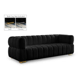 Gwen Black Velvet Sofa